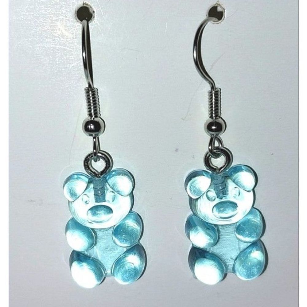 Blue gummy bear earrings